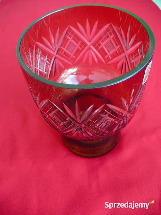 Wazon Ręczna robota szkło cięte 165 x 12 Stary mazowieckie