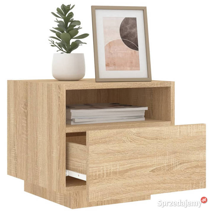 Szafki nocne z LED 2 dąb sonoma 40x39x37 mazowieckie Warszawa