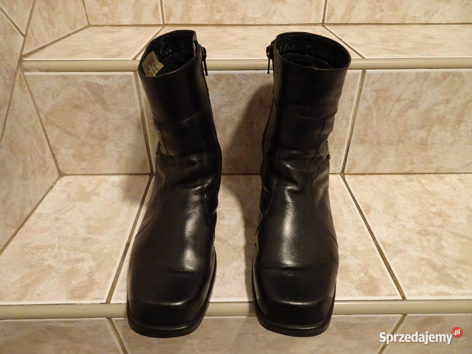 Czarne botki skórzane rozmiar 41 26cm Warszawa sprzedam