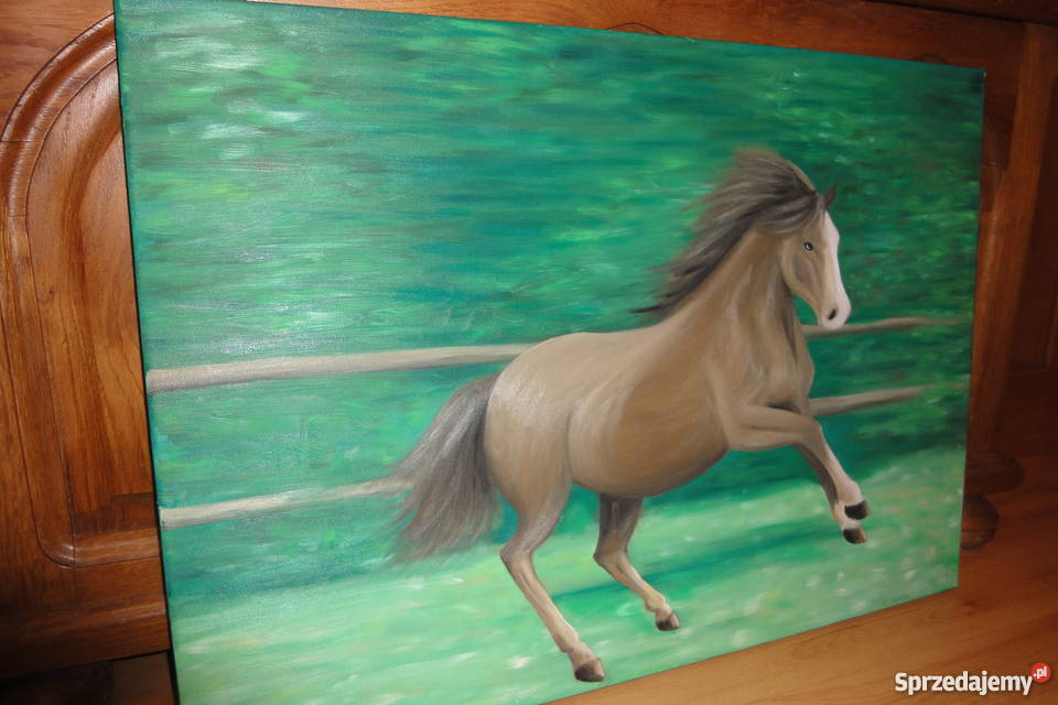 Obraz olejny na płótnie 50 x 70 Koń Konin
