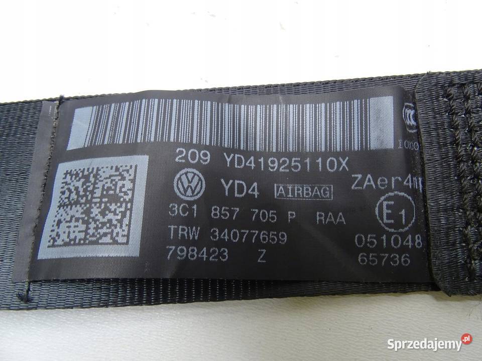PAS BEZPIECZEŃSTWA LEWY PRZÓD PRZEDNI VW PASSAT