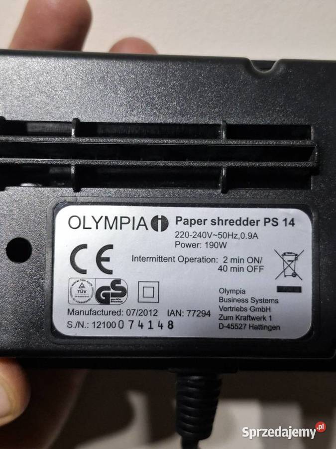 Olympia 14 niszczarka dokumentów papieru Kraków