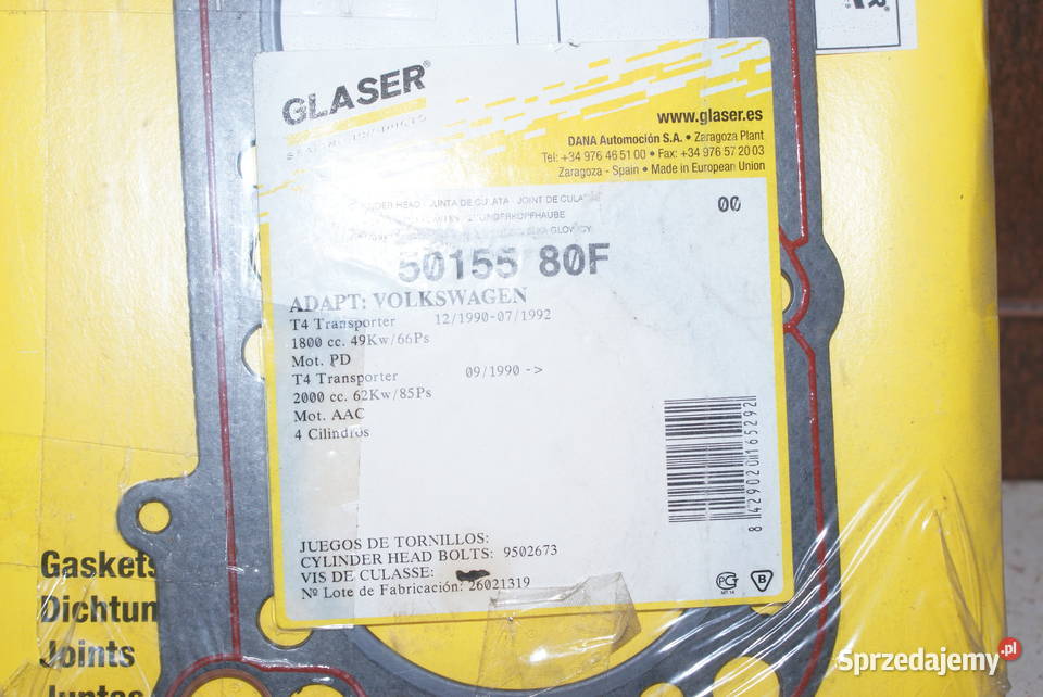 USZCZELKA GŁOWICY VW T4 GLA 50155 044103383D Białobrzegi