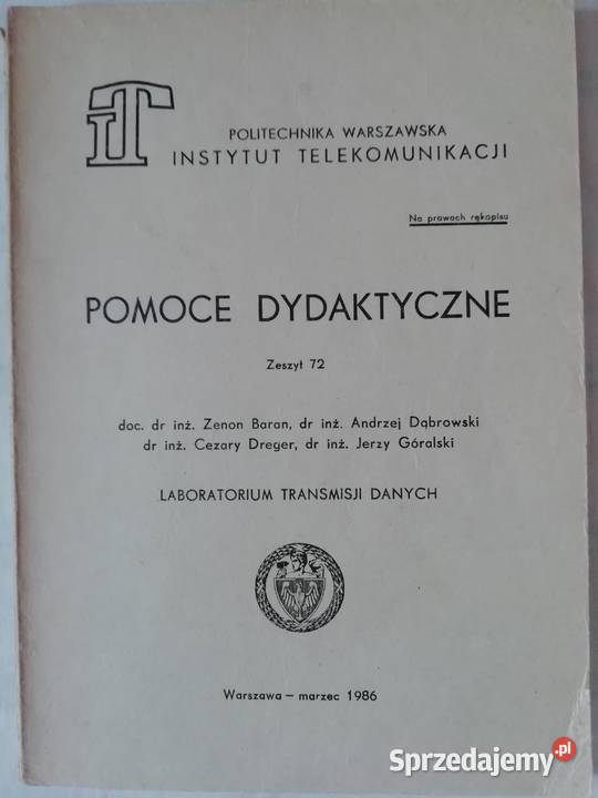 LABORATORIUM TEANSMISJI DANYCH Telekomunikacja Książki naukowe i popularnonaukowe Warszawa