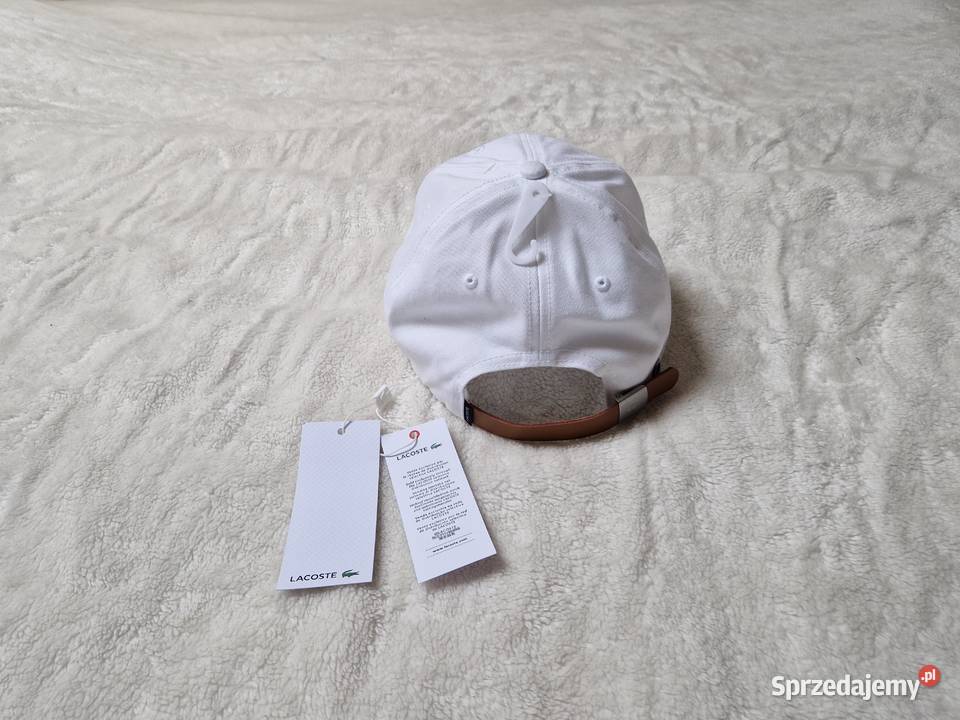 Nowa biała czapka z daszkiem Lacoste z metką Bibice