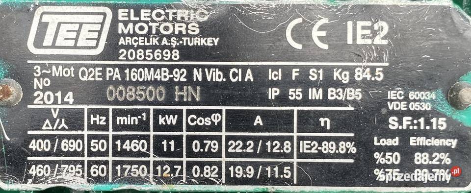 pompa WILO 11kW 1450obr BL125225114 Pozostałe Pigża