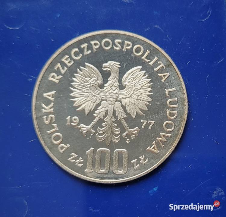 H4 POLSKA srebro 100 Złotych 1977 r Żubr Wola Kruszyńska sprzedam