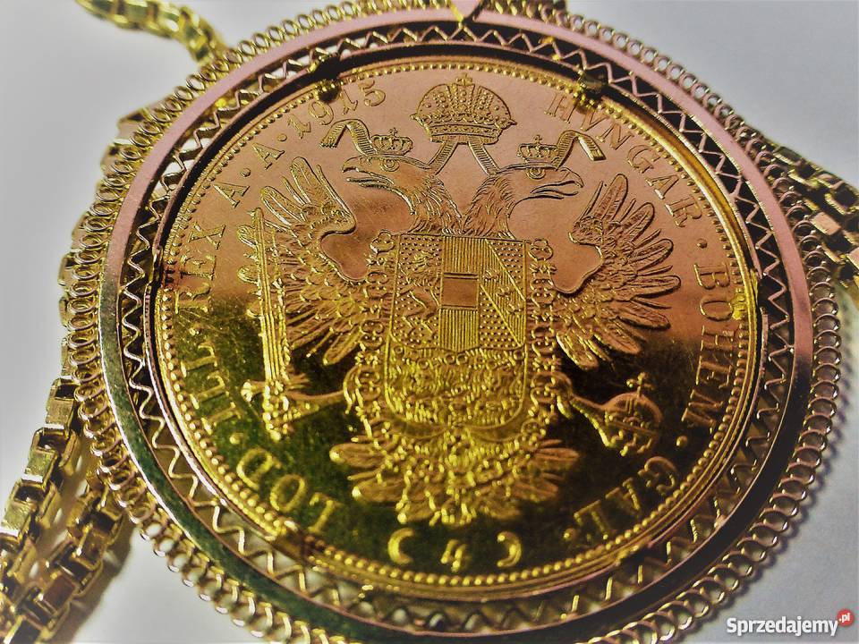 Austria 4 Dukaty 1915 r złoty łańcuszek