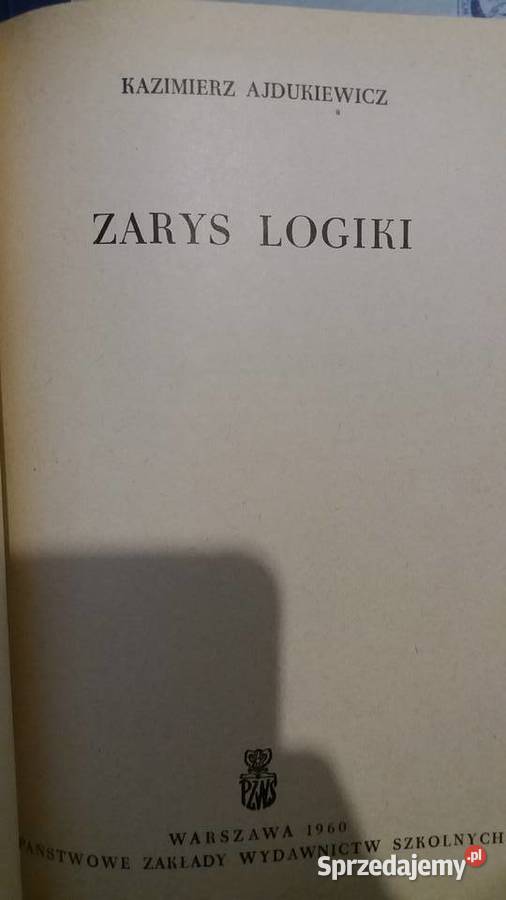 Zarys logiki Ajdukiewicz książki studia Warszawa