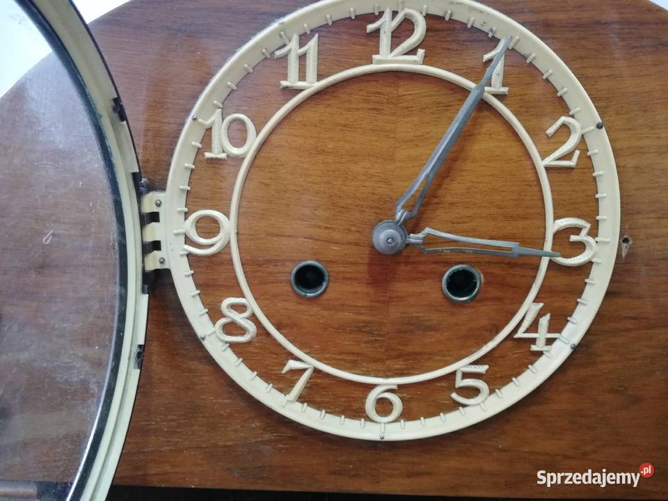 Zegar kominkowy JAMNIK Łódź PRL mechaniczny gong Antyki śląskie sprzedam
