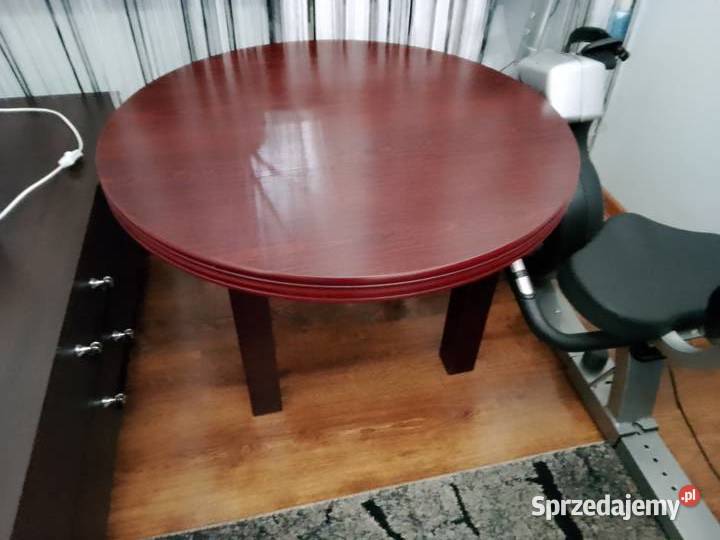 Stolik kawowy okrągły drewniany dębowy lite Bełchatów