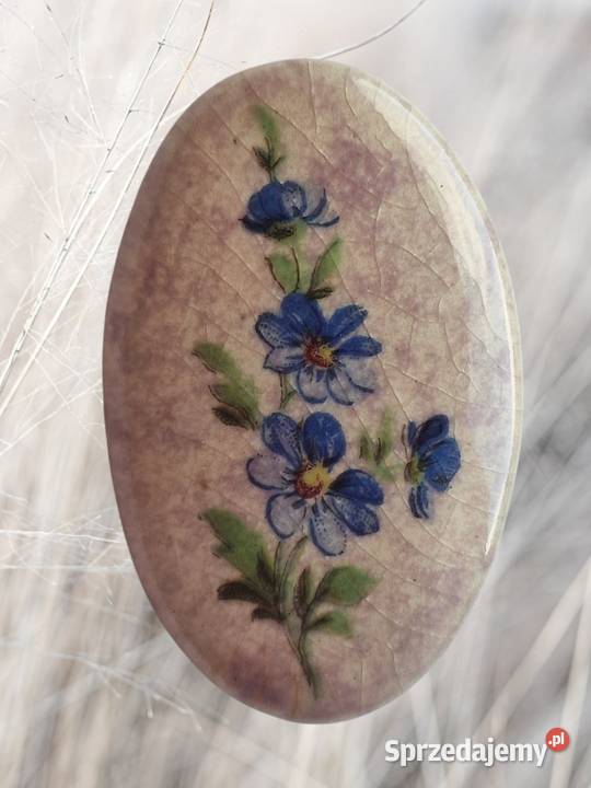 VINTAGE PRL BROSZKA NIEZAPOMINAJKI PORCELANA Częstochowa
