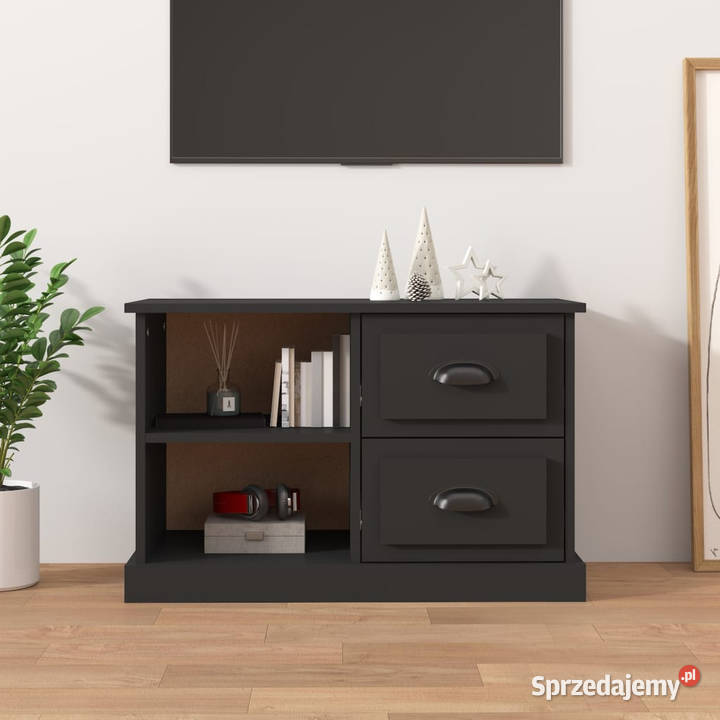 Szafka pod TV czarna 73x355x475 materiał Warszawa