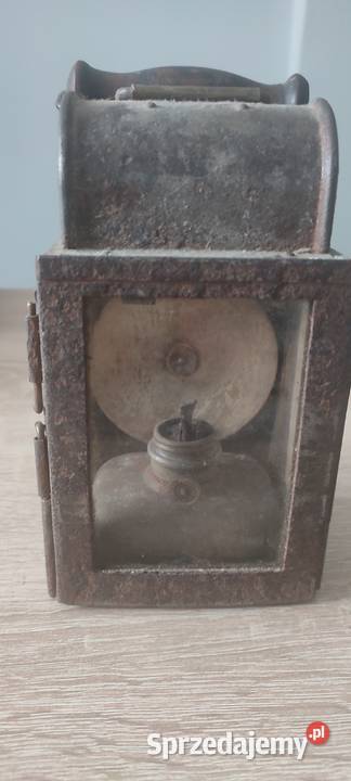 Ładna stara lampa kolejowa sygnowana Warszawa
