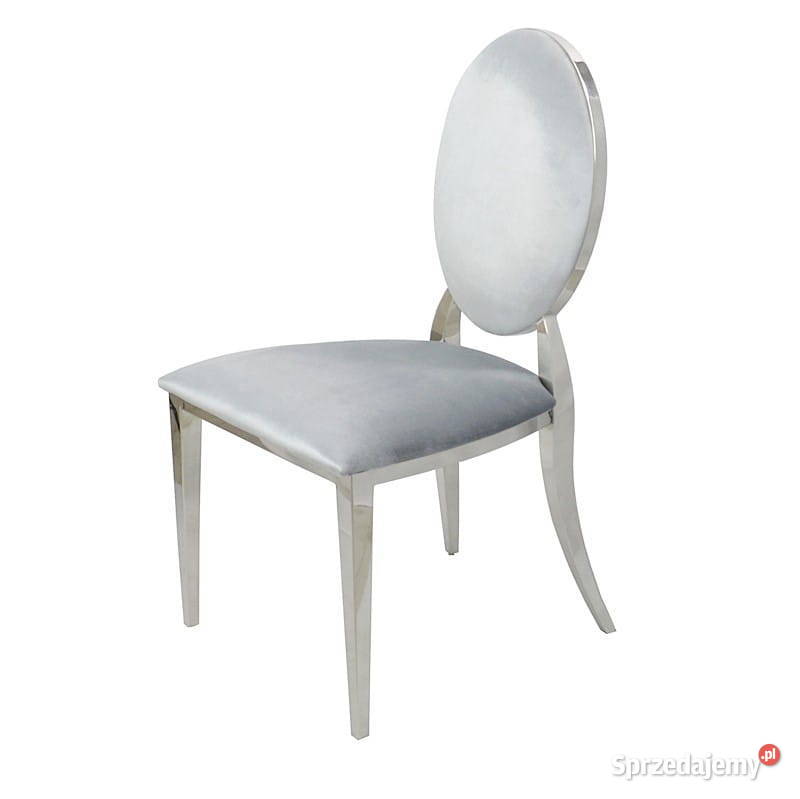 Krzesło glamour Ludwik Silver tapicerowane welur stół ława