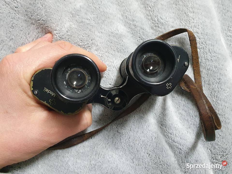 Lornetka Szwajcarska powojenna z opakowaniem Gdynia