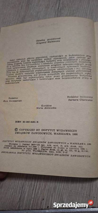 Praca na wysokości Jerzy Winnicki 1986 Unikat wielkopolskie Piła