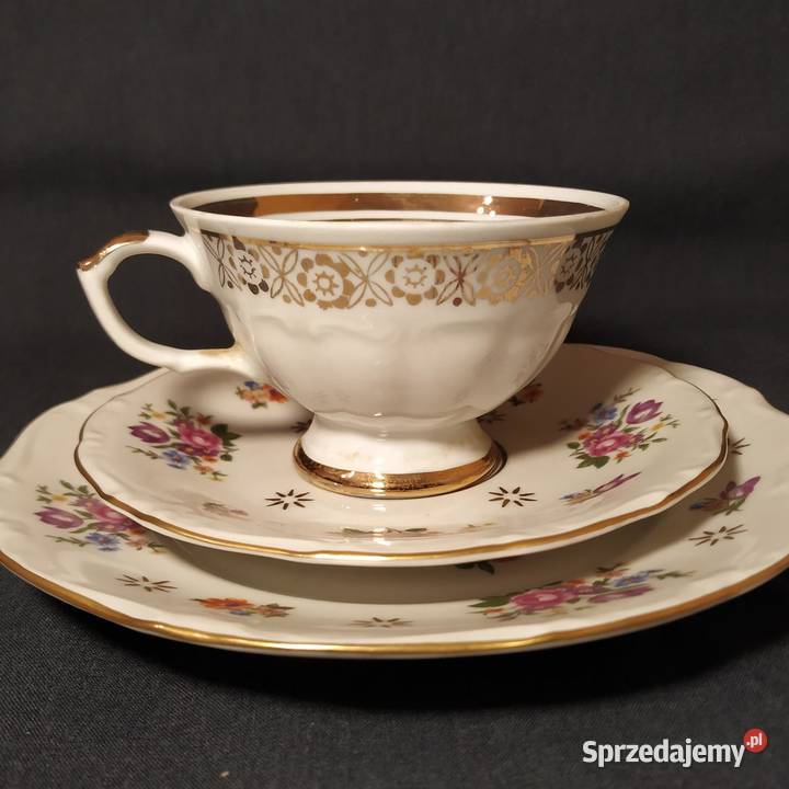 Elegancki Zestaw Śniadaniowy Trio Fine China GDR wielkopolskie Piła