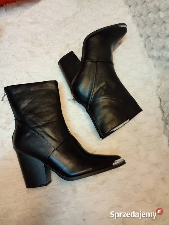 40 Boohoo czarne botki kowbojki wieczorowe z 25.8cm Kraków sprzedam