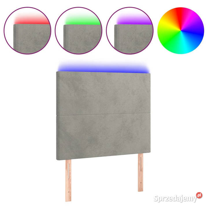 Zagłówek do łóżka z LED jasnoszary 90x5x118128 Warszawa sprzedam