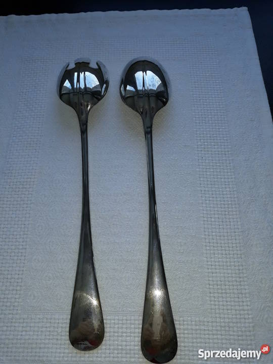 srebrzony komplet sztućców do sałatki sztućce inny kolor pomorskie