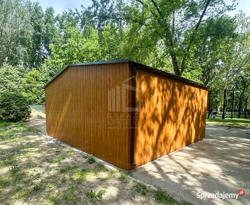 Garaż blaszany 6x6m brama uchylna rynny dach Turek sprzedam