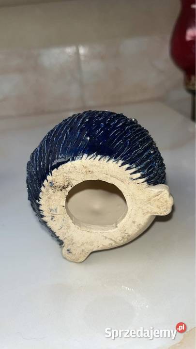 Figurka Jeża Kobaltowy Ceramiczny Bez sygnatury Gdańsk