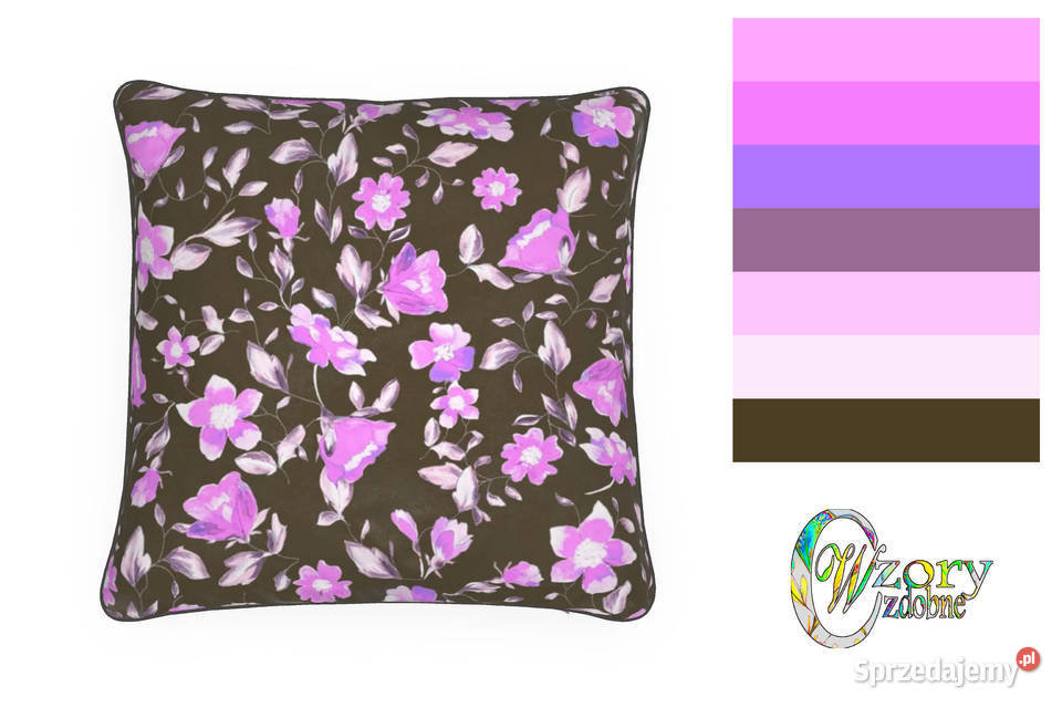 Tkanina z wydrukowanym wzorem Painted flowers Galanteria i dodatki Poznań sprzedam
