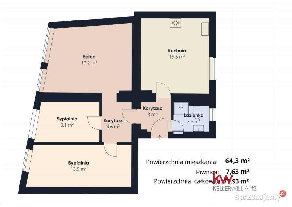 Mieszkanie 643m2 3 pok Brzeg Piętro 2 Sprzedaż
