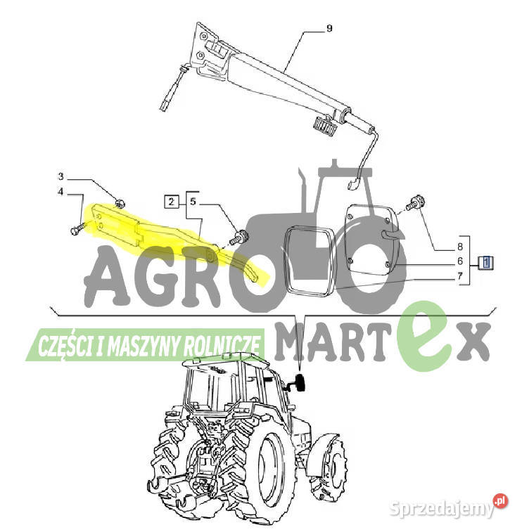 87346605 RAMIĘ LUSTERKA LH CNH Pozostałe Rolnictwo Wichrów