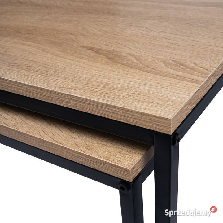 Nowoczesne stoliki kawowe kwadratowe zestaw 2w1 Poznań