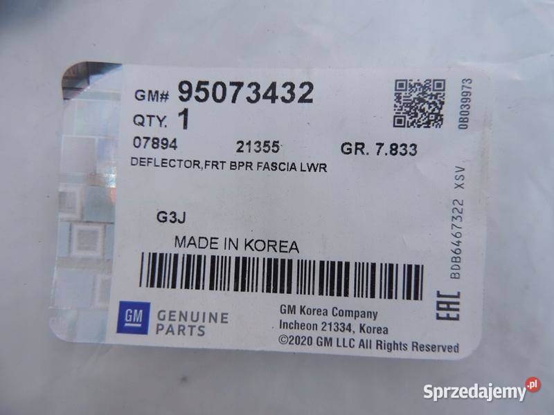 Osłona zderzaka przód dolna Chevrolet Cruze