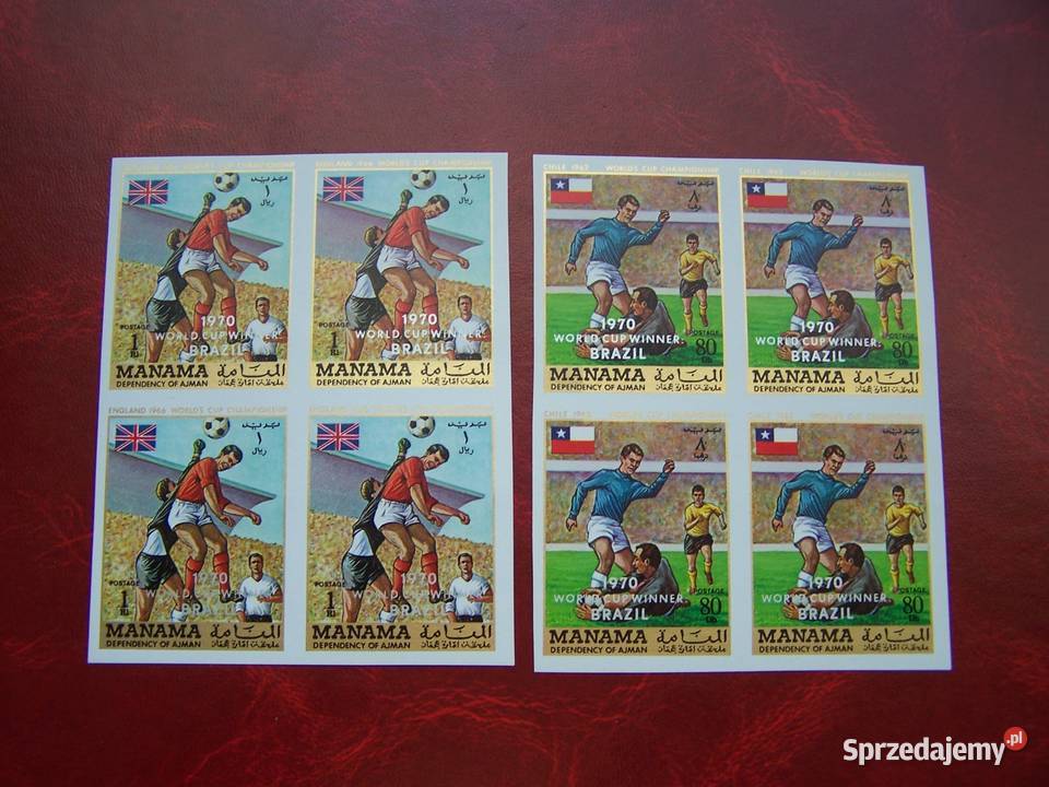 Manama 1970 MNH 4x Cięte Piłka nożna Futbol MŚ śląskie