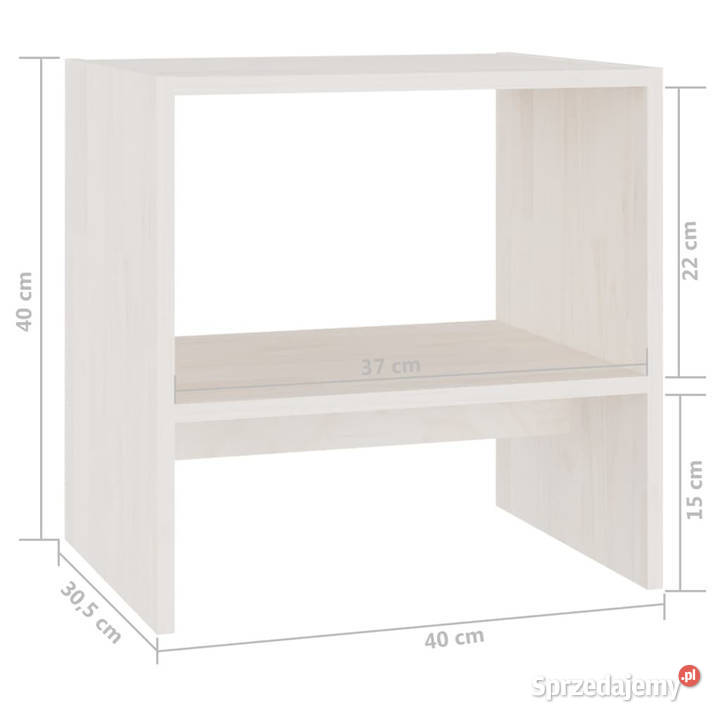 Szafki nocne 2 białe 40x305x40 lite drewno Warszawa