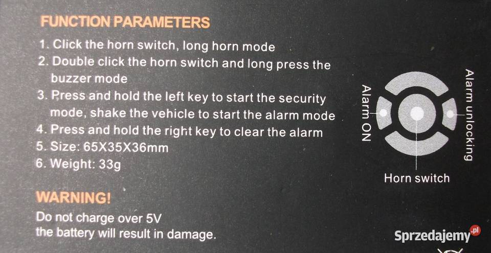 Dzwonek Klakson Alarm 2w1 Elektroniczny Rowerowy łódzkie Sieradz sprzedam