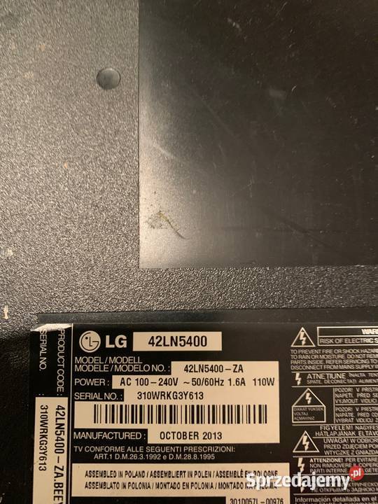 Kpl elektroniki do lg 42ln5400 uszkodzona HDMI Gościeradów Ukazowy