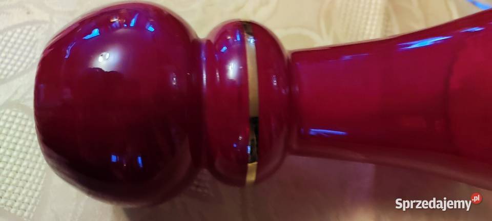 Wazon czerwony szkło Bohemia początek XX wieku dolnośląskie Wrocław sprzedam