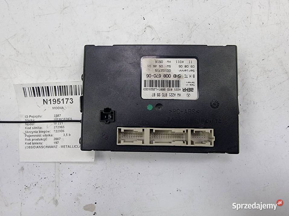 MODUŁ MERCEDES W 221 A2218709987 osobowe Lipno