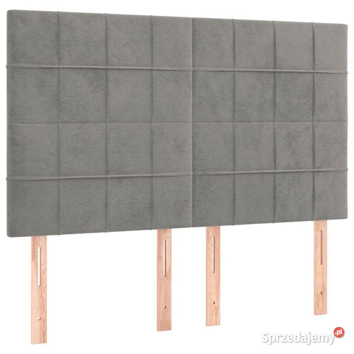 Zagłówki do łóżka 4 jasnoszare 72x5x7888 aksamit Warszawa
