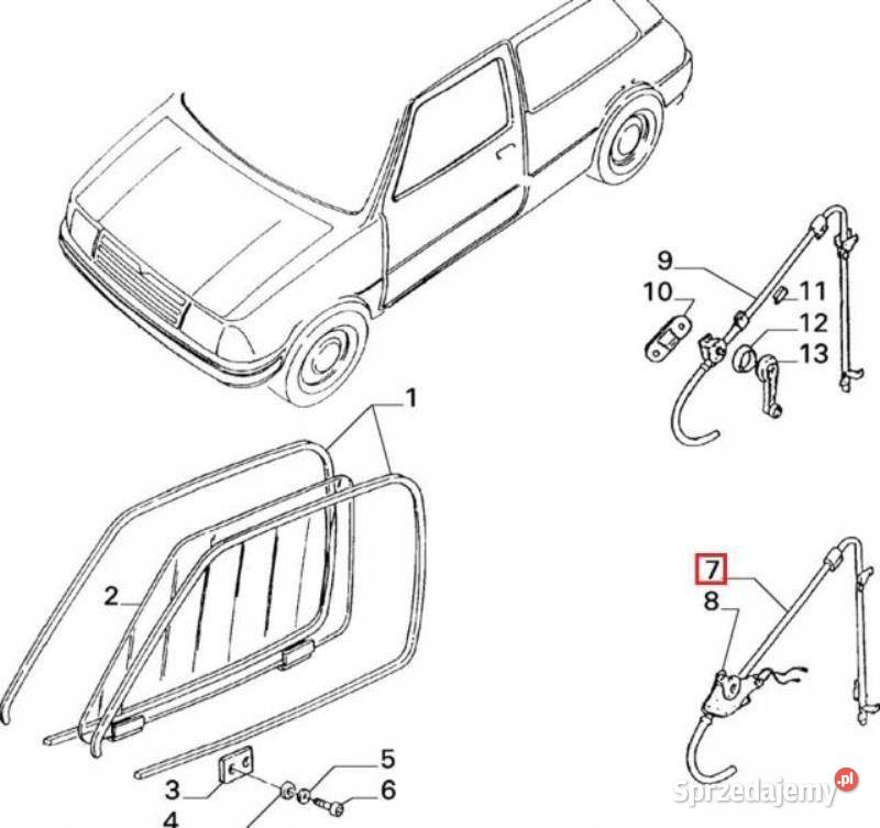 PODNOŚNIK SZYBY PRAWY PRZÓD FIAT INNOCENTI 990