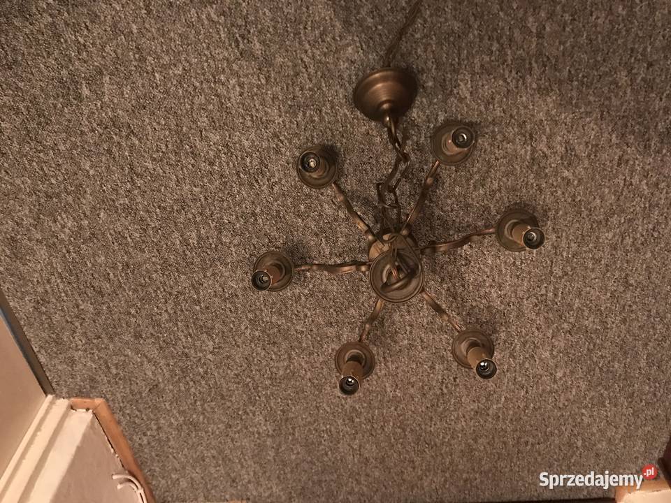 żyrandol wiszący mosiężny 6 ramienny Warszawa