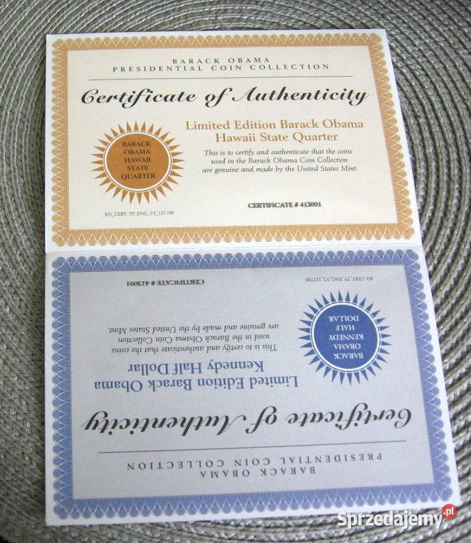 USA Monety Barack Obama e pięknym opakowaniu Kalisz sprzedam