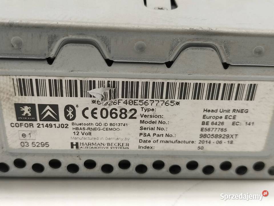 RADIO 98058929XT Peugeot 3008 I 20092016 świętokrzyskie sprzedam