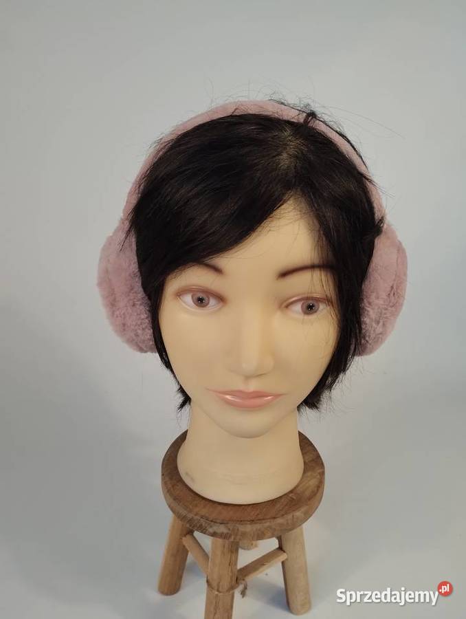 Nowe nauszniki pudrowy róż składane uniwersalne Hażlach