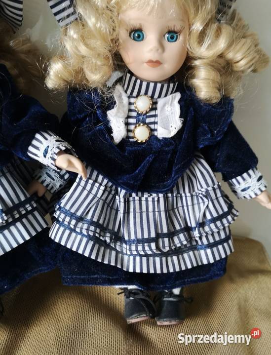dwie porcelanowe lalki vintage bliźniaczki Toruń