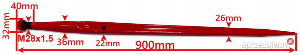 8x Ząb Ładowacza Prosty 900 mm CHWYTAKA Solec Kujawski