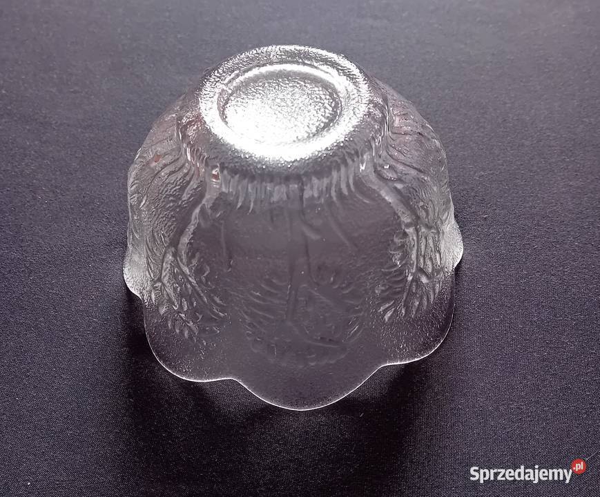 Skandynawska szklana miseczka z roślinnym wzorem Koźminek