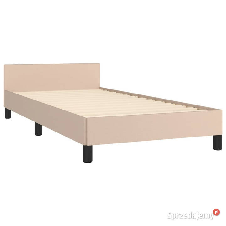 Rama łóżka z zagłówkiem cappuccino sztuczna 128cm Warszawa