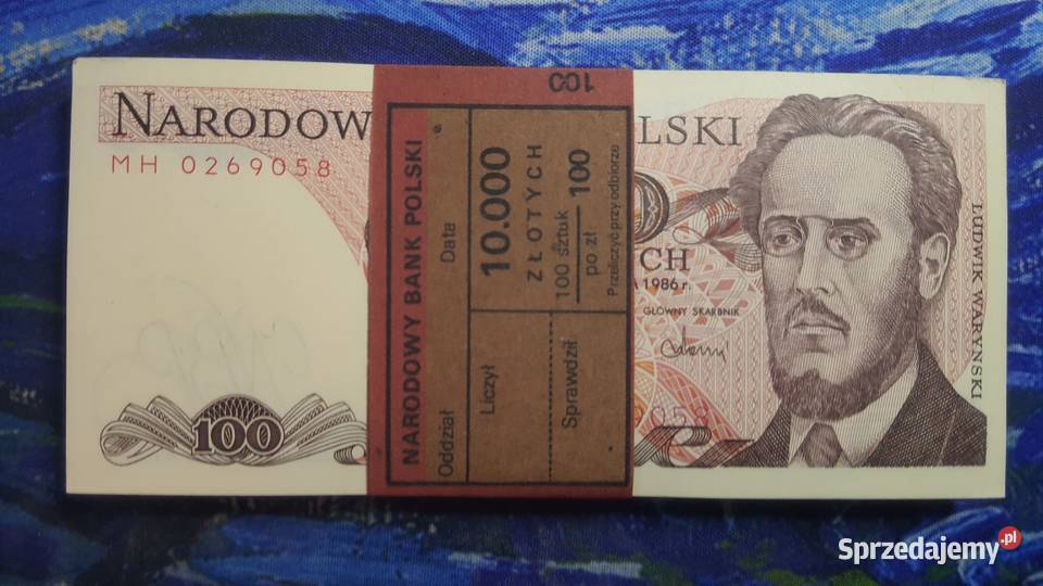 PACZKA 100 x 100 złotych 1986 UNC s MH Warszawa