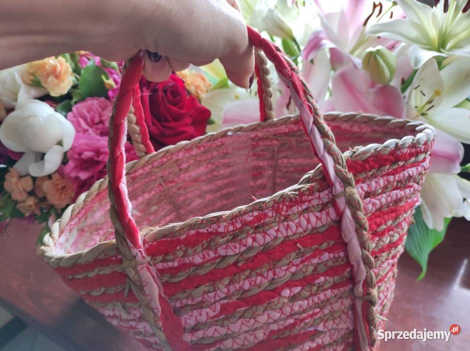 shopper koszyk torba kosz osłonka słomiany boho Moda i Styl Kielce